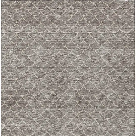Taupe And Beige Geometric Washable Indoor Outdoor Area Rug Photo 5