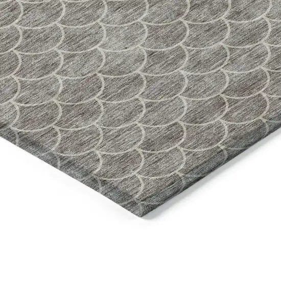 Taupe And Beige Geometric Washable Indoor Outdoor Area Rug Photo 4