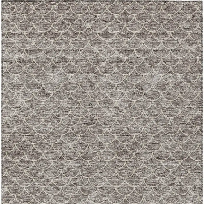 Taupe And Beige Geometric Washable Indoor Outdoor Area Rug Photo 6