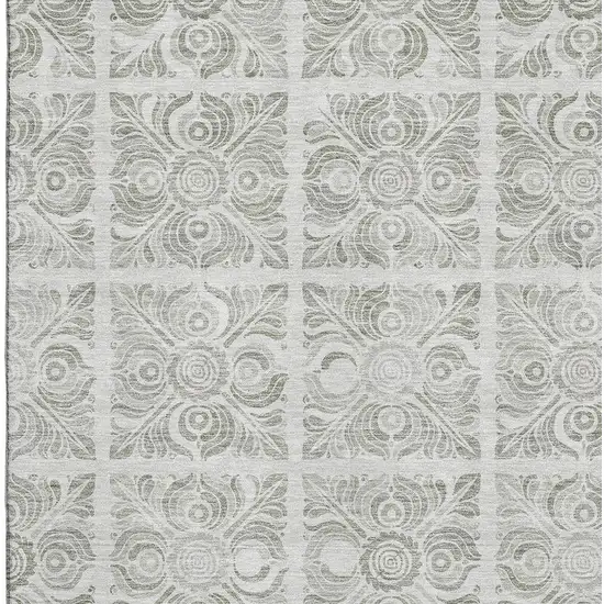 Taupe And Beige Medallion Washable Area Rug With UV Protection Photo 3