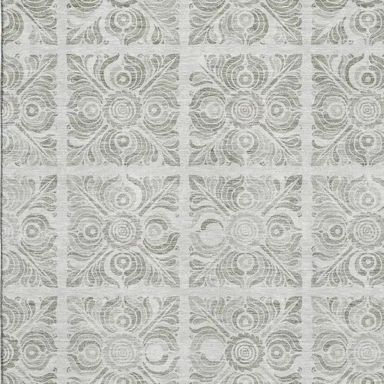 Taupe And Beige Medallion Washable Area Rug With UV Protection Photo 3