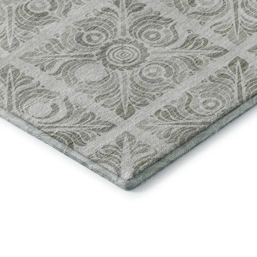 Taupe And Beige Medallion Washable Area Rug With UV Protection Photo 8