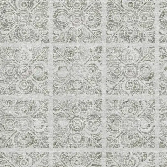 Taupe And Beige Medallion Washable Area Rug With UV Protection Photo 3