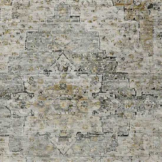 Taupe And Beige Medallion Washable Indoor Outdoor Area Rug Photo 4