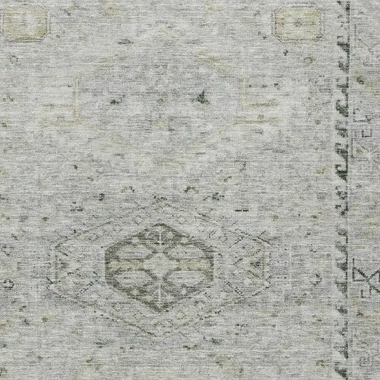 Taupe And Beige Medallion Washable Indoor Outdoor Area Rug Photo 2