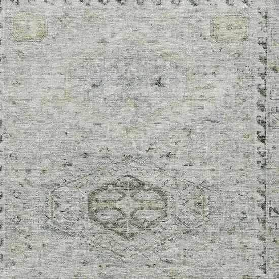 Taupe And Beige Medallion Washable Indoor Outdoor Area Rug Photo 2