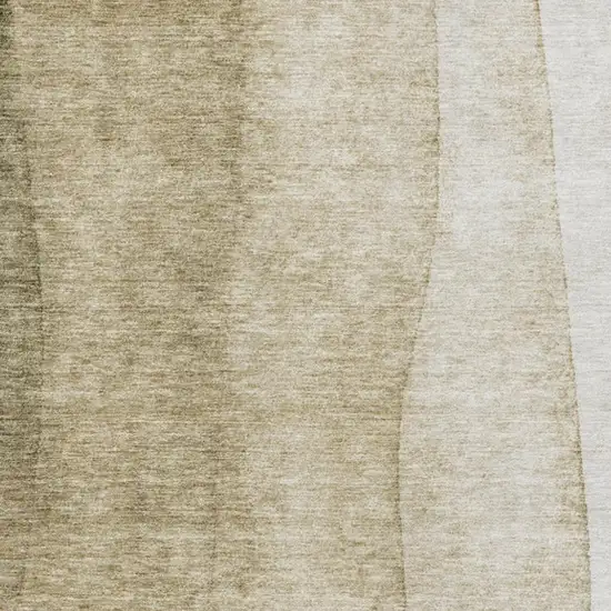 Taupe And Beige Ombre Washable Area Rug With UV Protection Photo 3