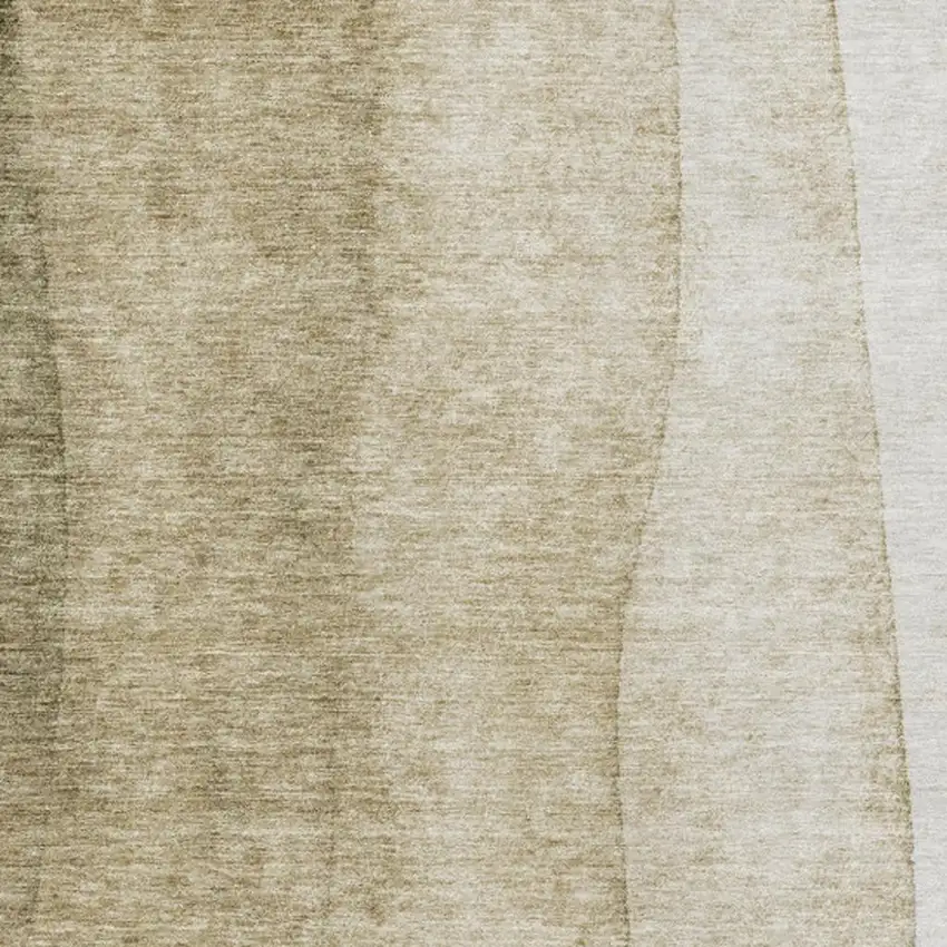 Taupe And Beige Ombre Washable Area Rug With UV Protection Photo 3