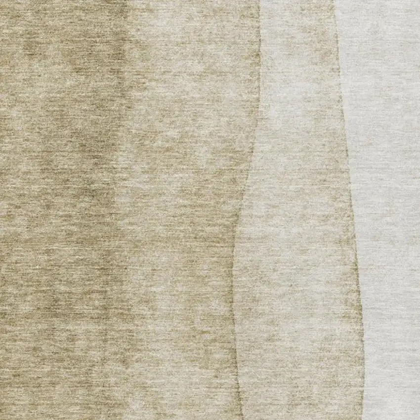 Taupe And Beige Ombre Washable Area Rug With UV Protection Photo 6