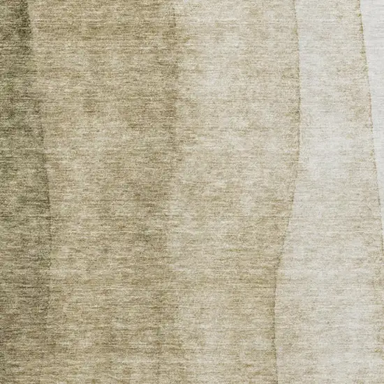 Taupe And Beige Ombre Washable Area Rug With UV Protection Photo 7