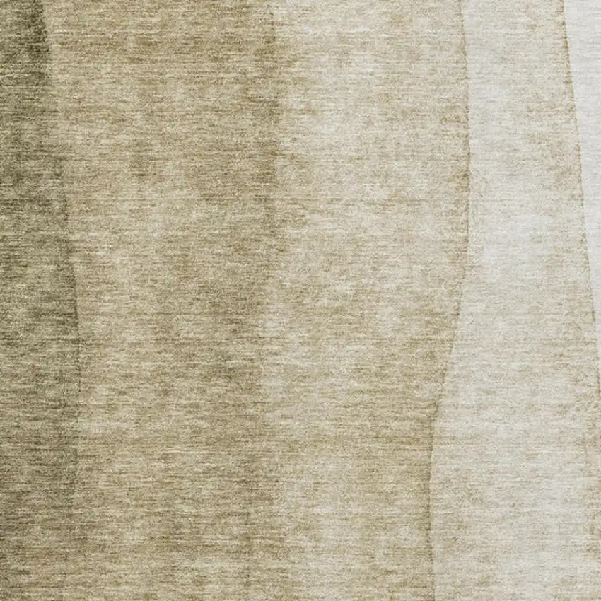 Taupe And Beige Ombre Washable Area Rug With UV Protection Photo 7