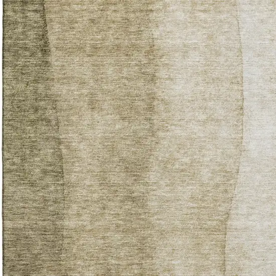 Taupe And Beige Ombre Washable Area Rug With UV Protection Photo 6