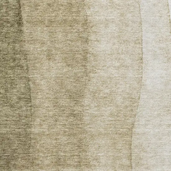Taupe And Beige Ombre Washable Area Rug With UV Protection Photo 7