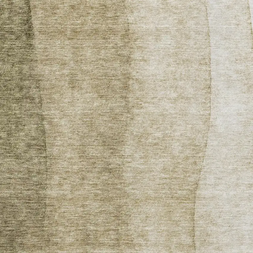 Taupe And Beige Ombre Washable Area Rug With UV Protection Photo 7