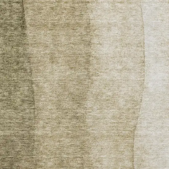 Taupe And Beige Ombre Washable Area Rug With UV Protection Photo 3