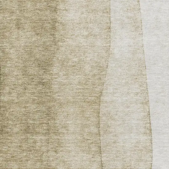 Taupe And Beige Ombre Washable Area Rug With UV Protection Photo 8