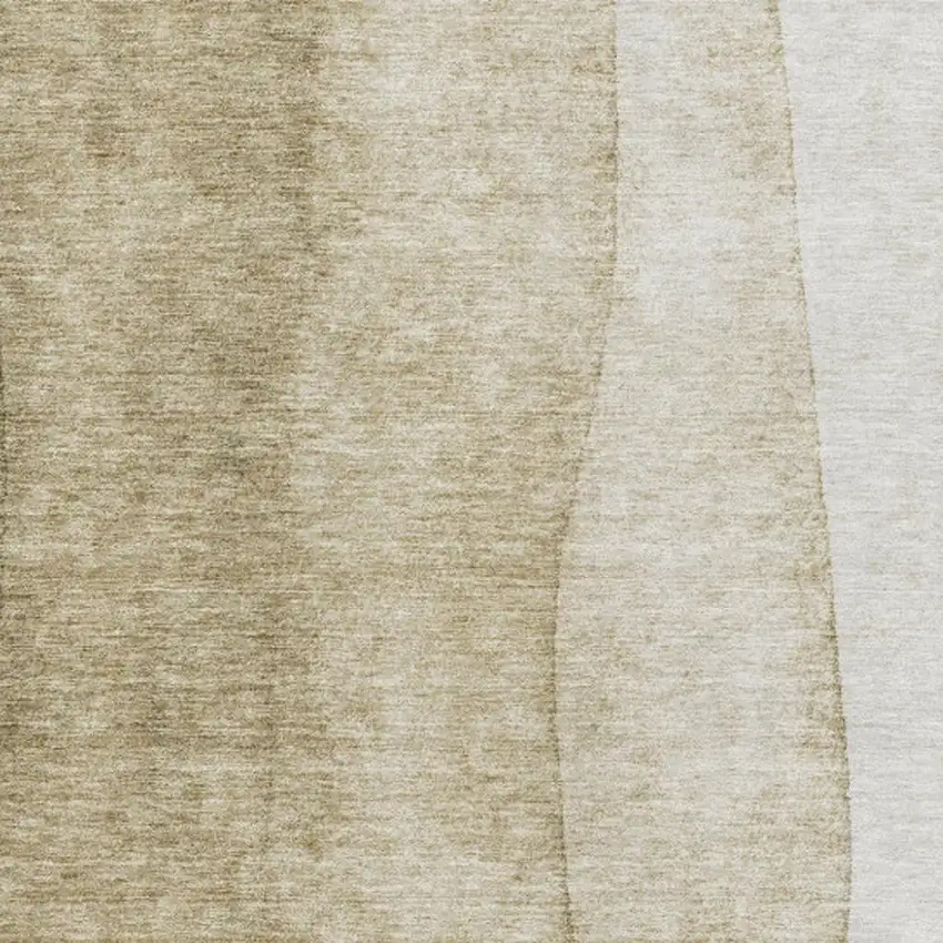 Taupe And Beige Ombre Washable Area Rug With UV Protection Photo 8