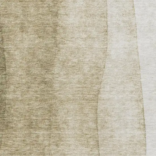 Taupe And Beige Ombre Washable Area Rug With UV Protection Photo 8