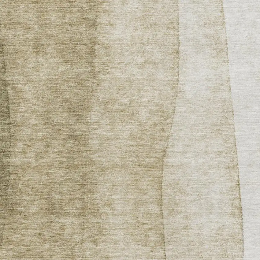 Taupe And Beige Ombre Washable Area Rug With UV Protection Photo 8