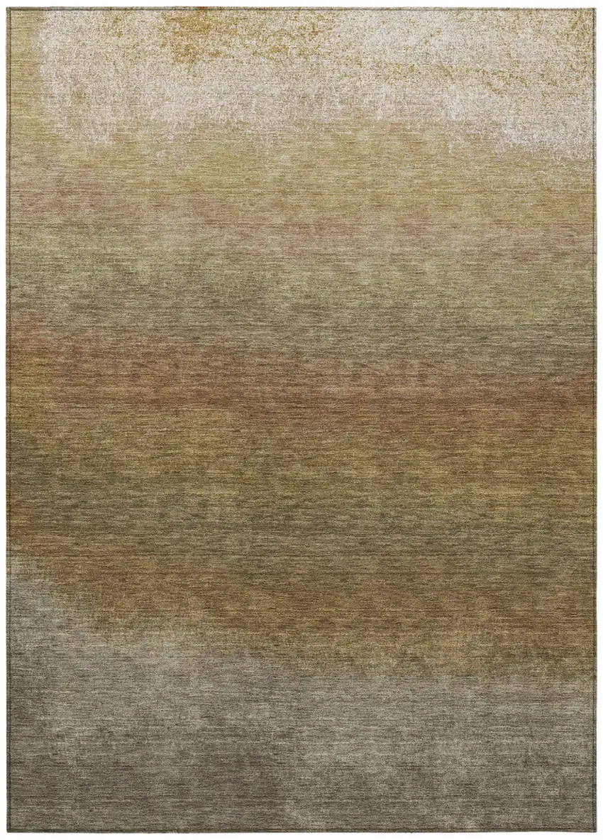 Taupe And Beige Ombre Washable Indoor Outdoor Area Rug Photo 1