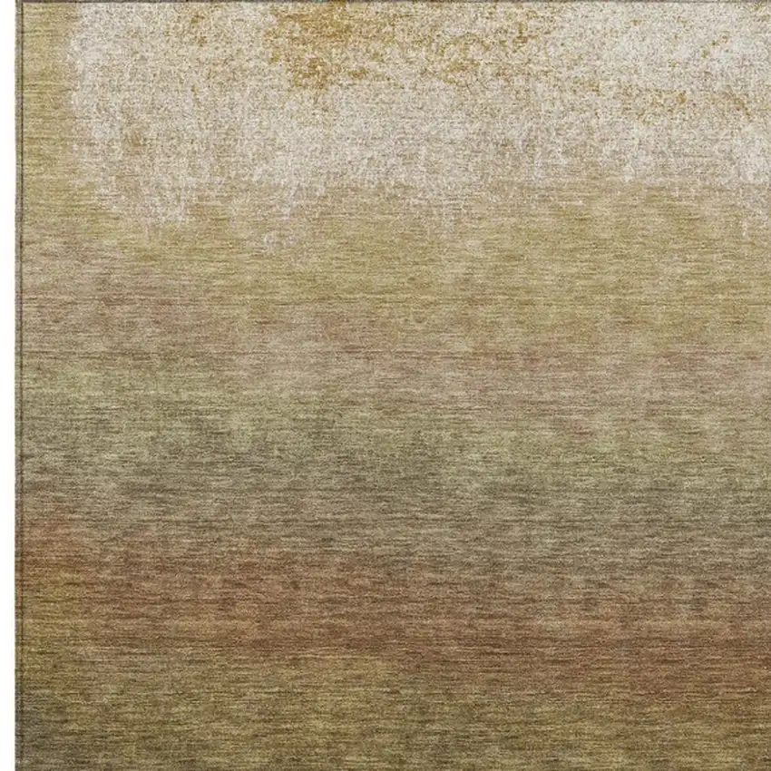 Taupe And Beige Ombre Washable Indoor Outdoor Area Rug Photo 3