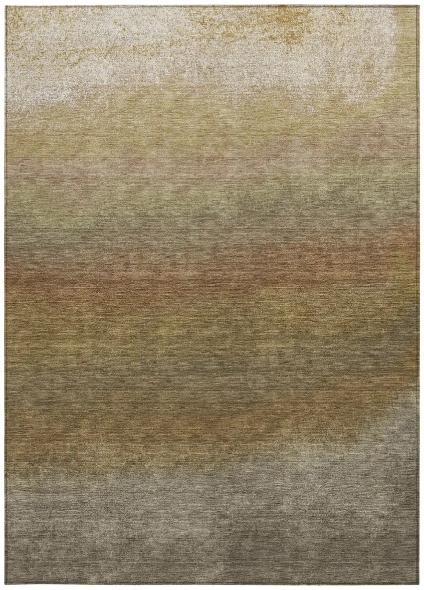Taupe And Beige Ombre Washable Indoor Outdoor Area Rug Photo 3