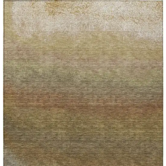 Taupe And Beige Ombre Washable Indoor Outdoor Area Rug Photo 4