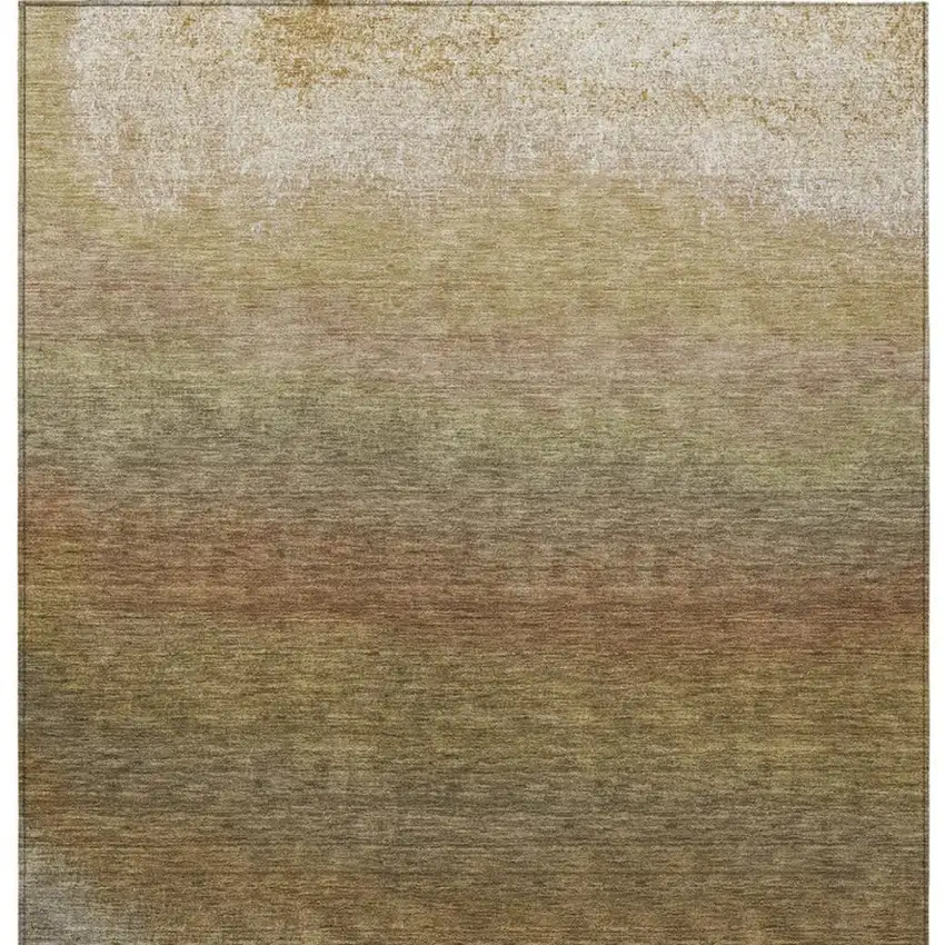 Taupe And Beige Ombre Washable Indoor Outdoor Area Rug Photo 4