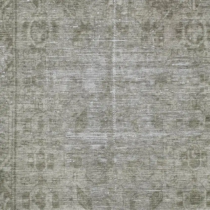 Taupe And Beige Oriental Washable Area Rug With UV Protection Photo 2