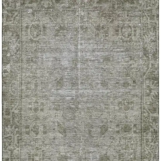Taupe And Beige Oriental Washable Area Rug With UV Protection Photo 3