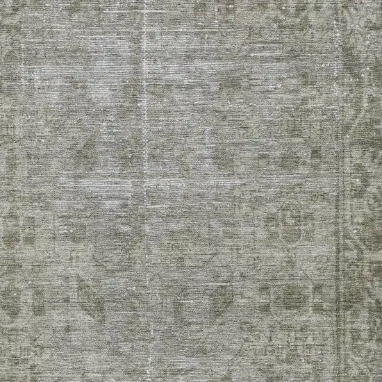 Taupe And Beige Oriental Washable Area Rug With UV Protection Photo 2