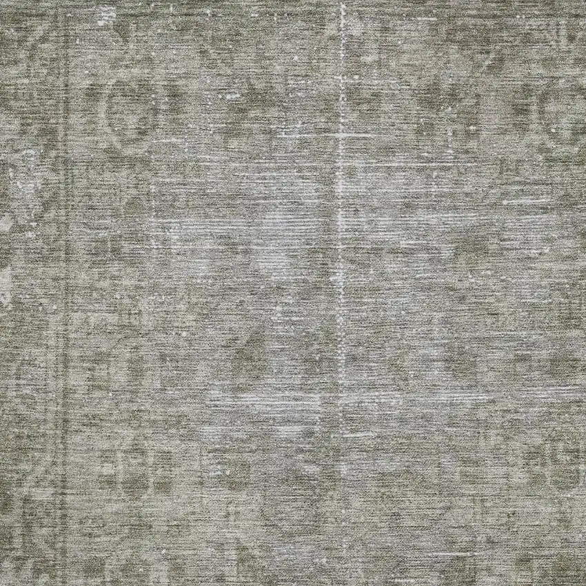 Taupe And Beige Oriental Washable Area Rug With UV Protection Photo 2