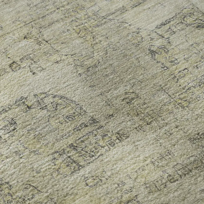 Taupe And Beige Oriental Washable Area Rug With UV Protection Photo 9