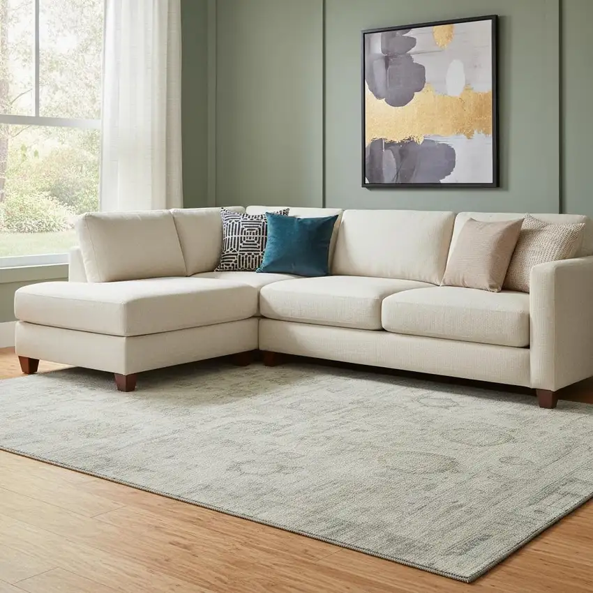 Taupe And Beige Oriental Washable Area Rug With UV Protection Photo 2