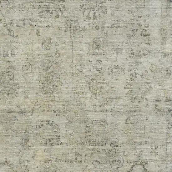 Taupe And Beige Oriental Washable Area Rug With UV Protection Photo 2