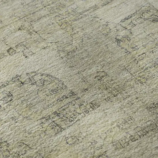 Taupe And Beige Oriental Washable Area Rug With UV Protection Photo 9