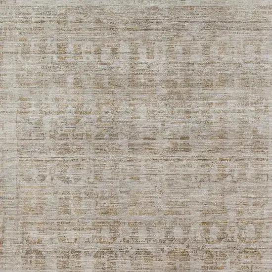 Taupe And Beige Oriental Washable Area Rug With UV Protection Photo 2