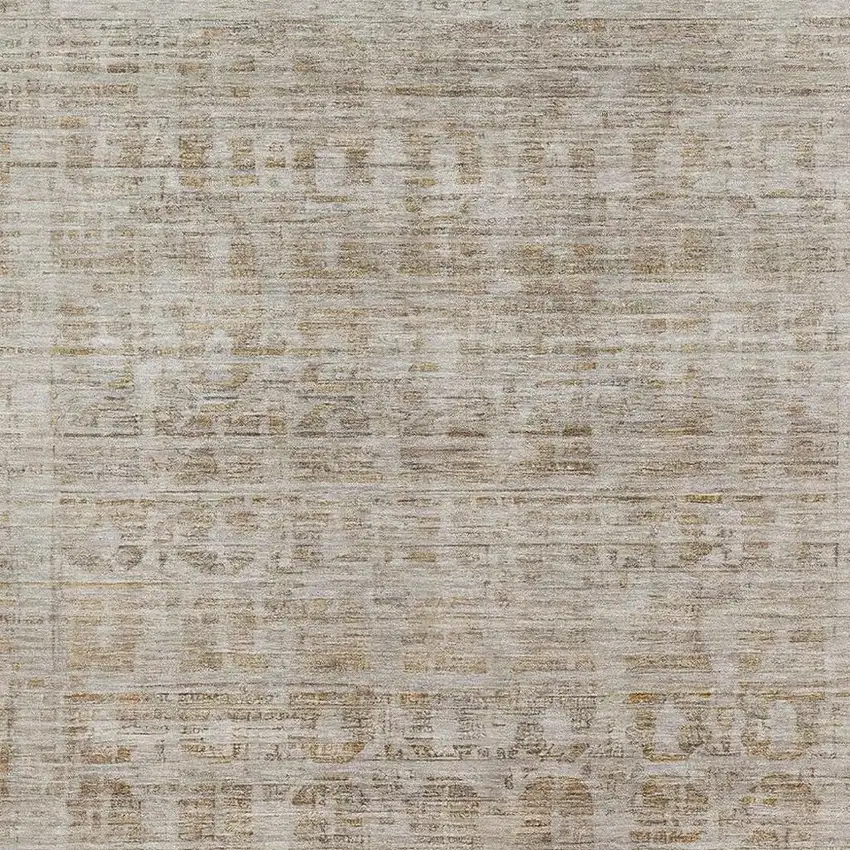 Taupe And Beige Oriental Washable Area Rug With UV Protection Photo 2