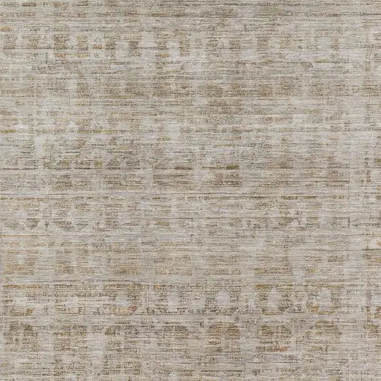 Taupe And Beige Oriental Washable Area Rug With UV Protection Photo 2