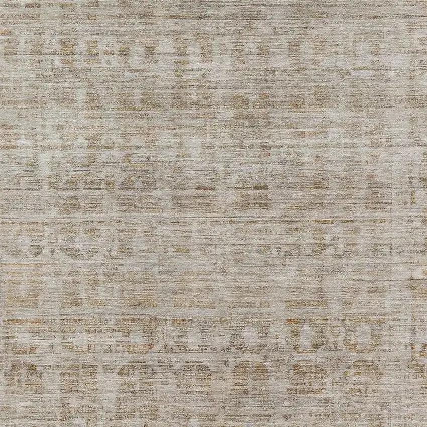 Taupe And Beige Oriental Washable Area Rug With UV Protection Photo 2