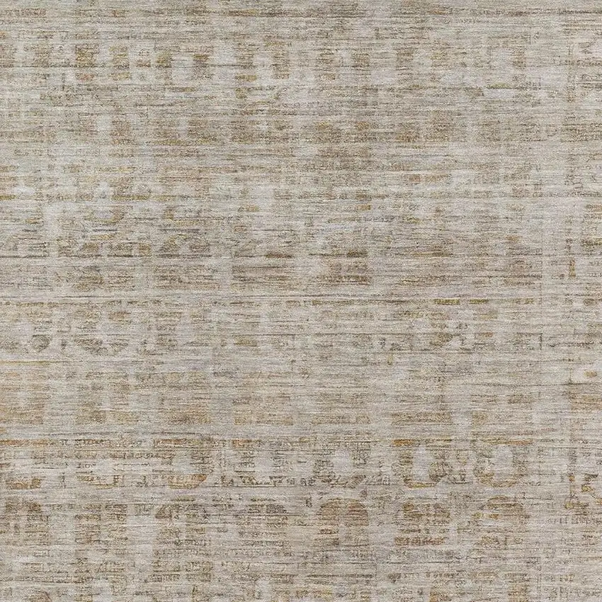 Taupe And Beige Oriental Washable Area Rug With UV Protection Photo 2