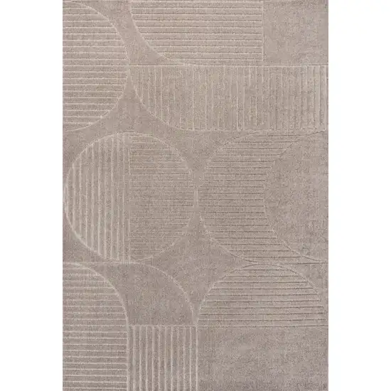 Taupe And Beige Striped Indoor Outdoor Area Rug Photo 2