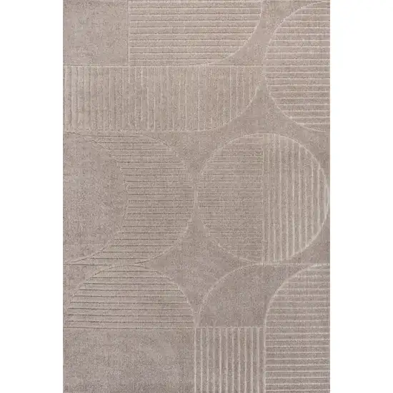 Taupe And Beige Striped Indoor Outdoor Area Rug Photo 1