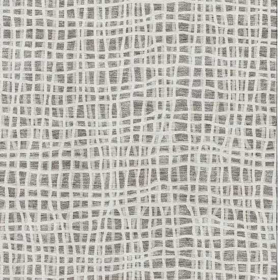 Taupe And Beige Striped Washable Area Rug With UV Protection Photo 3