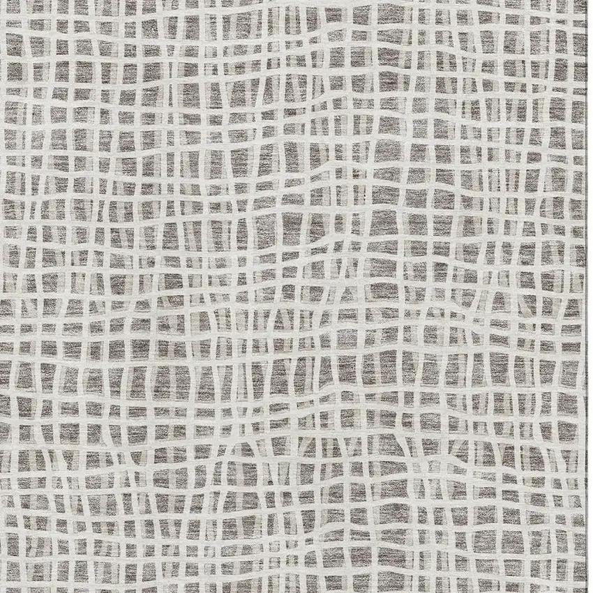 Taupe And Beige Striped Washable Area Rug With UV Protection Photo 3