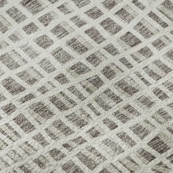 Taupe And Beige Striped Washable Area Rug With UV Protection Photo 9