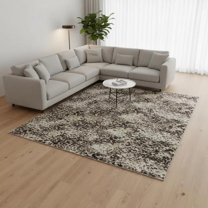 Taupe And Beige Striped Washable Area Rug With UV Protection Photo 2