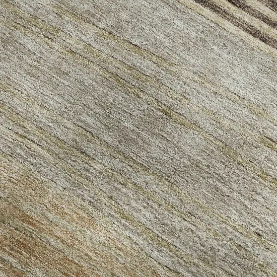 Taupe And Beige Striped Washable Area Rug With UV Protection Photo 3