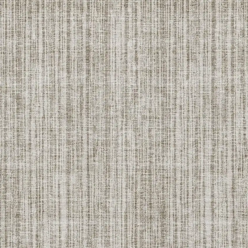Taupe And Beige Striped Washable Area Rug With UV Protection Photo 3