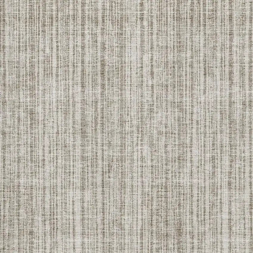 Taupe And Beige Striped Washable Area Rug With UV Protection Photo 3